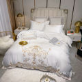 Bordado de bordado de hotel Pearl White Bedding para todas las estaciones